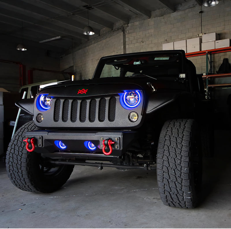 Oracle Lighting 07-09 Jeep Wrangler JK Pre-Assembled LED Halo Fog Lights -Blue