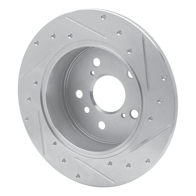 R1 Concepts R1 00-04 Toyota Avalon Rear Left Drilled & Slotted Silver Brake Rotor