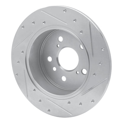 R1 Concepts R1 00-04 Toyota Avalon Rear Left Drilled & Slotted Silver Brake Rotor