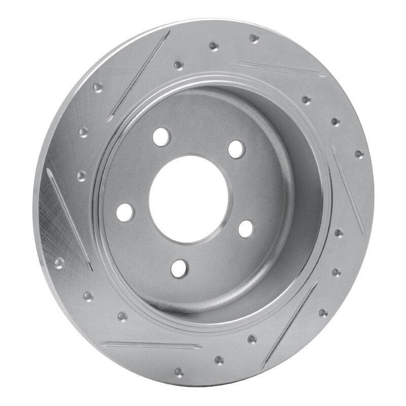 R1 Concepts R1 96-02 Ford Crown Victoria Rear Right Drilled & Slotted Silver Brake Rotor
