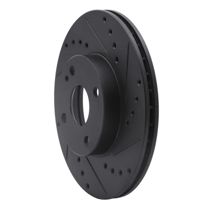 R1 Concepts R1 94-02 Mazda Miata Front Right Drilled & Slotted Black Brake Rotor