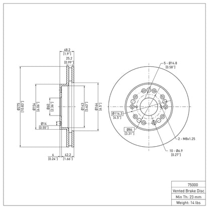 DFC 90-90 Lexus LS400 Front Brake Rotor