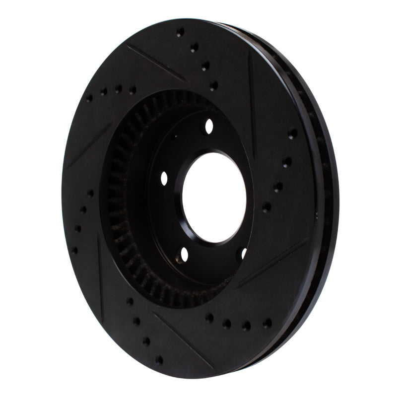 R1 Concepts R1 95-06 Mazda Millenia Front Left Drilled & Slotted Black Brake Rotor