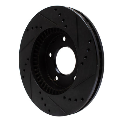 R1 Concepts R1 95-06 Mazda Millenia Front Left Drilled & Slotted Black Brake Rotor