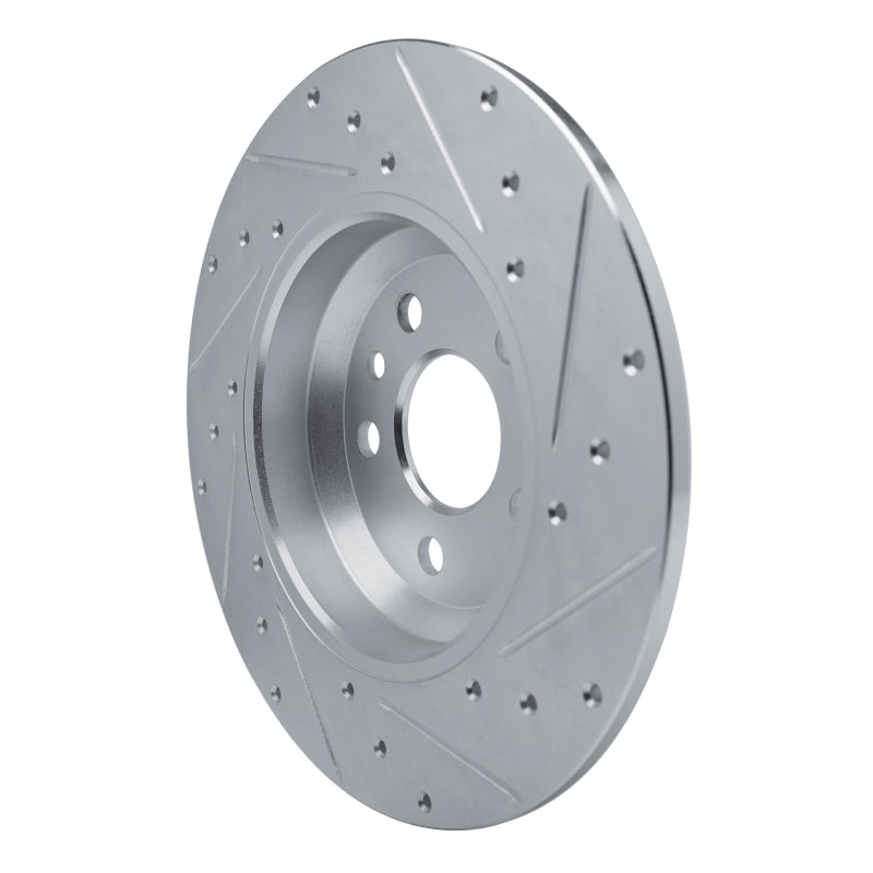 R1 Concepts R1 20-22 Jaguar E-Pace Rear Left Drilled & Slotted Silver Brake Rotor