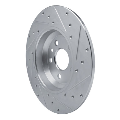 R1 Concepts R1 20-22 Jaguar E-Pace Rear Left Drilled & Slotted Silver Brake Rotor