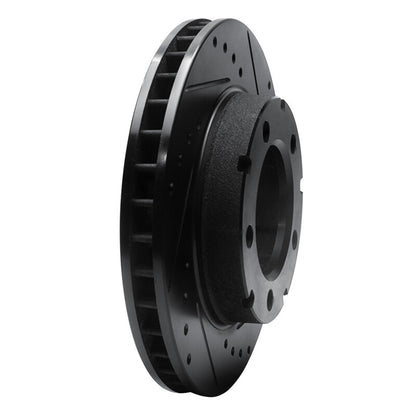 R1 Concepts R1 80-93 Dodge W100 Front Right Drilled & Slotted Black Brake Rotor