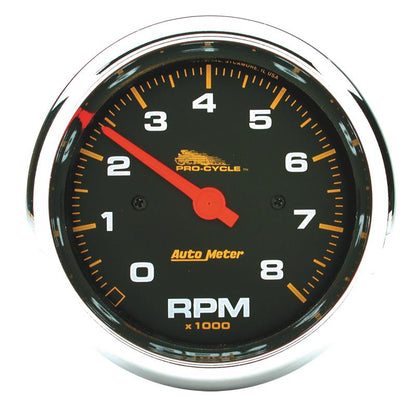 Autometer Pro-Cycle Gauge Tach 3 3/4in 8K Rpm 2&4 Cylinder Black