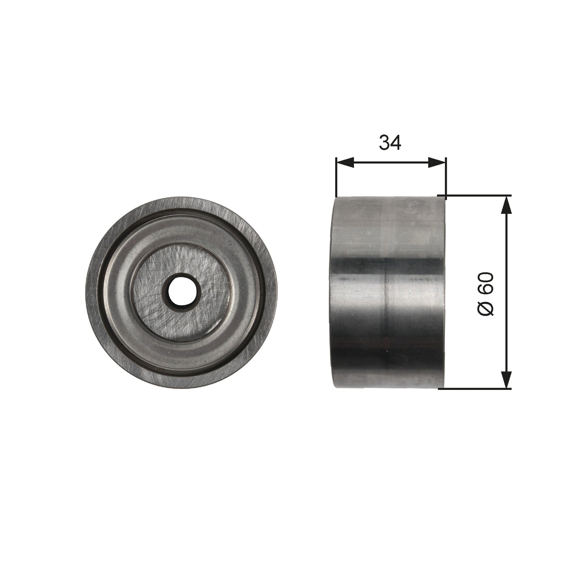 GATES GATT36480 V-Ribbed Belt Deflection/Guide Pulley