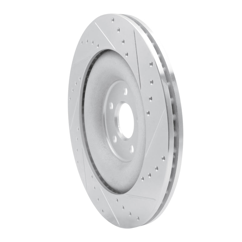 R1 Concepts R1 10-24 Jaguar XFR Rear Left Drilled & Slotted Silver Brake Rotor