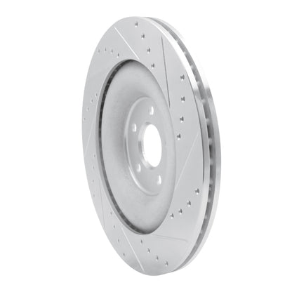 R1 Concepts R1 10-24 Jaguar XFR Rear Left Drilled & Slotted Silver Brake Rotor