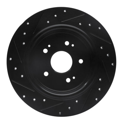 R1 Concepts R1 15-25 Acura TLX Rear Right Drilled & Slotted Black Brake Rotor