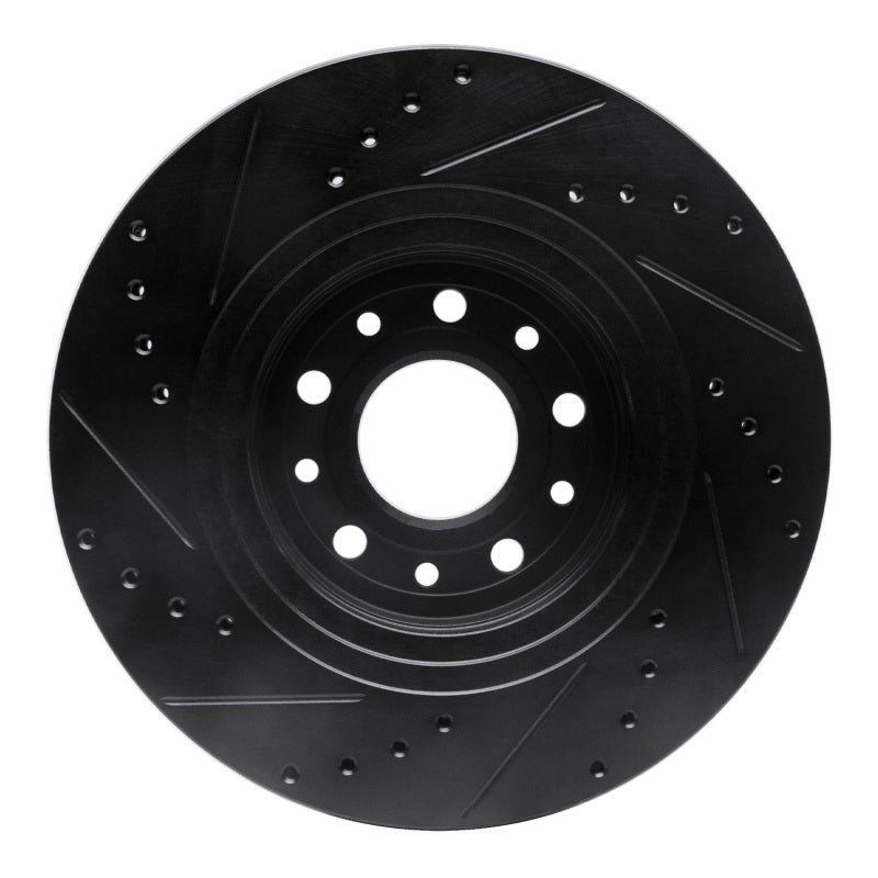R1 Concepts R1 05-09 Ford Freestyle Front Right Drilled & Slotted Black Brake Rotor