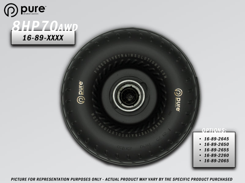 Pure Drivetrain Solutions Pure Drivetrain 8HP70 High Performance Billet Race Torque Converter - 20/65 Stator - AWD