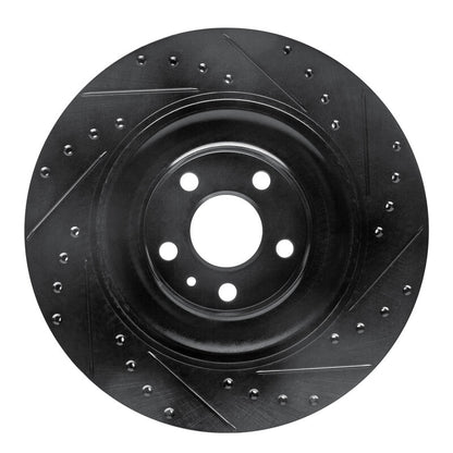 R1 Concepts R1 16-26 Polestar Polestar 2 Rear Left Drilled & Slotted Black Brake Rotor