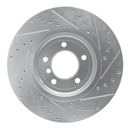 R1 Concepts R1 01-08 BMW 330I Front Left Drilled & Slotted Silver Brake Rotor