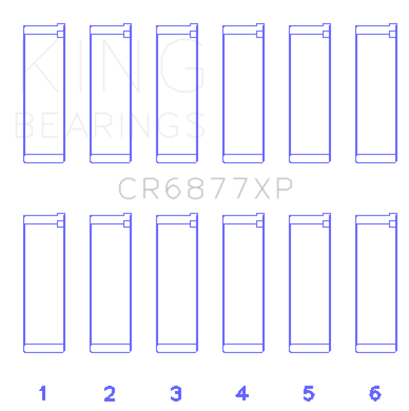 King Engine Bearings BMW S54B32 (Size .026) Connecting Rod Bearings (Set of 6)