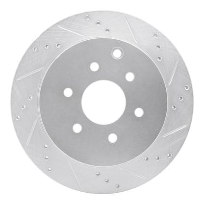 R1 Concepts R1 05-12 Nissan Pathfinder Rear Right Drilled & Slotted Silver Brake Rotor