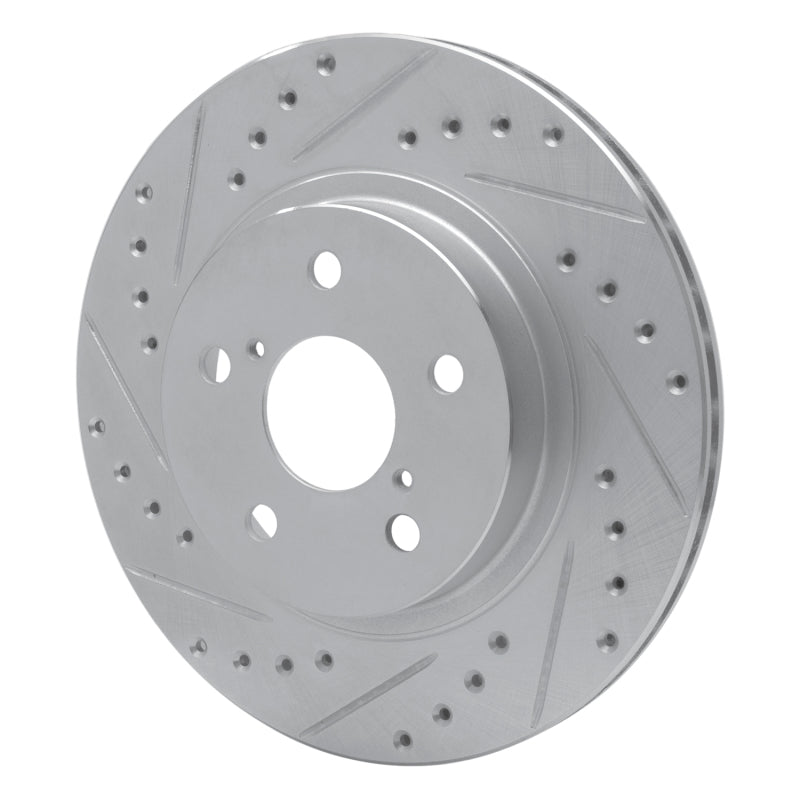 R1 Concepts R1 96-03 Toyota RAV4 Front Left Drilled & Slotted Silver Brake Rotor