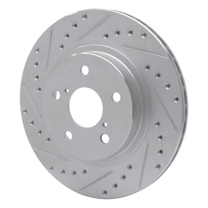 R1 Concepts R1 96-03 Toyota RAV4 Front Left Drilled & Slotted Silver Brake Rotor