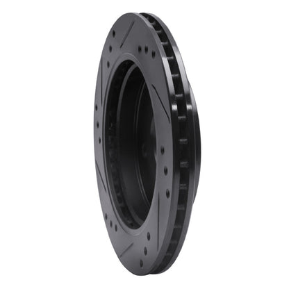 R1 Concepts R1 95-04 Ford Contour Rear Right Drilled & Slotted Black Brake Rotor