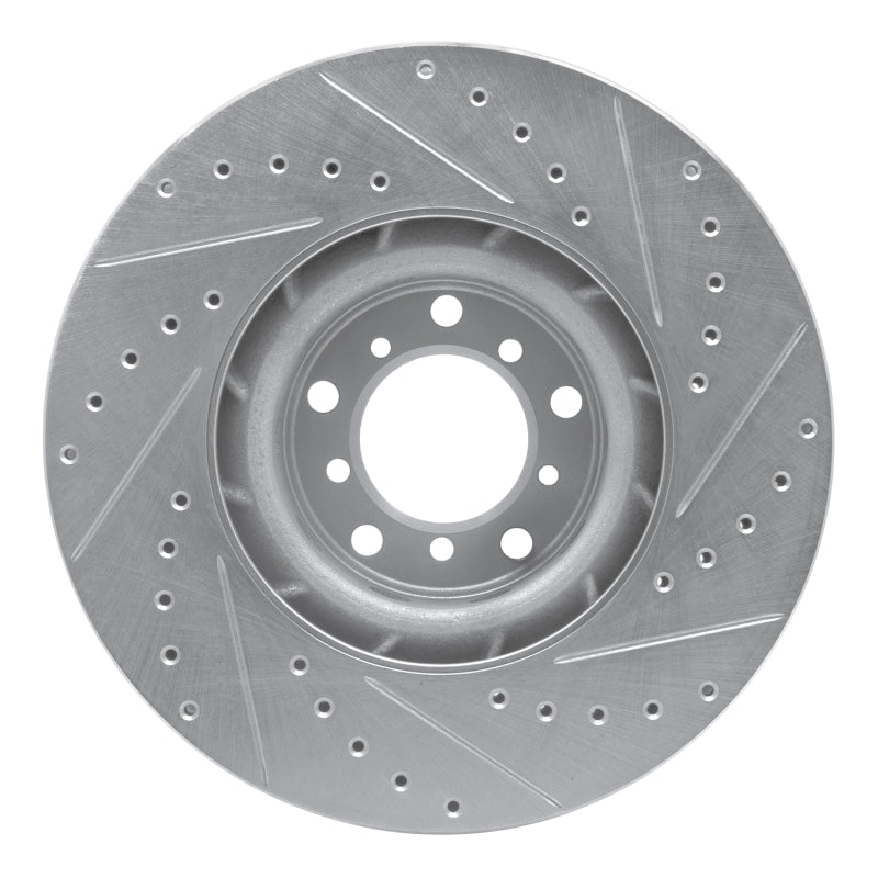 R1 Concepts R1 00-03 BMW M5 Right Front Drilled & Slotted Silver Brake Rotor
