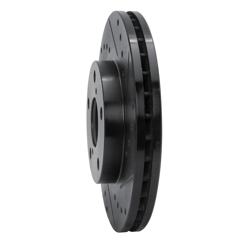 R1 Concepts R1 92-98 Lexus SC300 Front Right Drilled & Slotted Black Brake Rotor