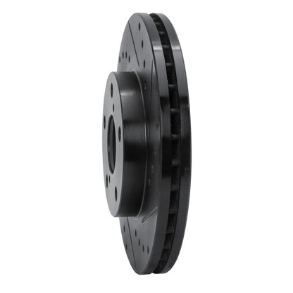R1 Concepts R1 92-98 Lexus SC300 Front Right Drilled & Slotted Black Brake Rotor