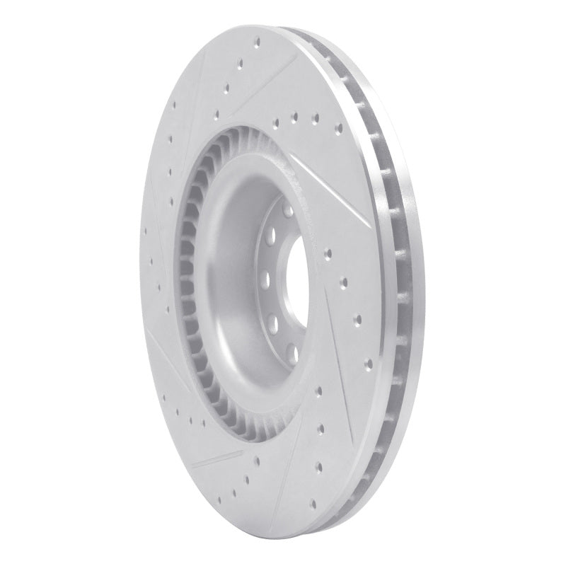 R1 Concepts R1 01-03 Audi S8 Front Right Drilled & Slotted Silver Brake Rotor