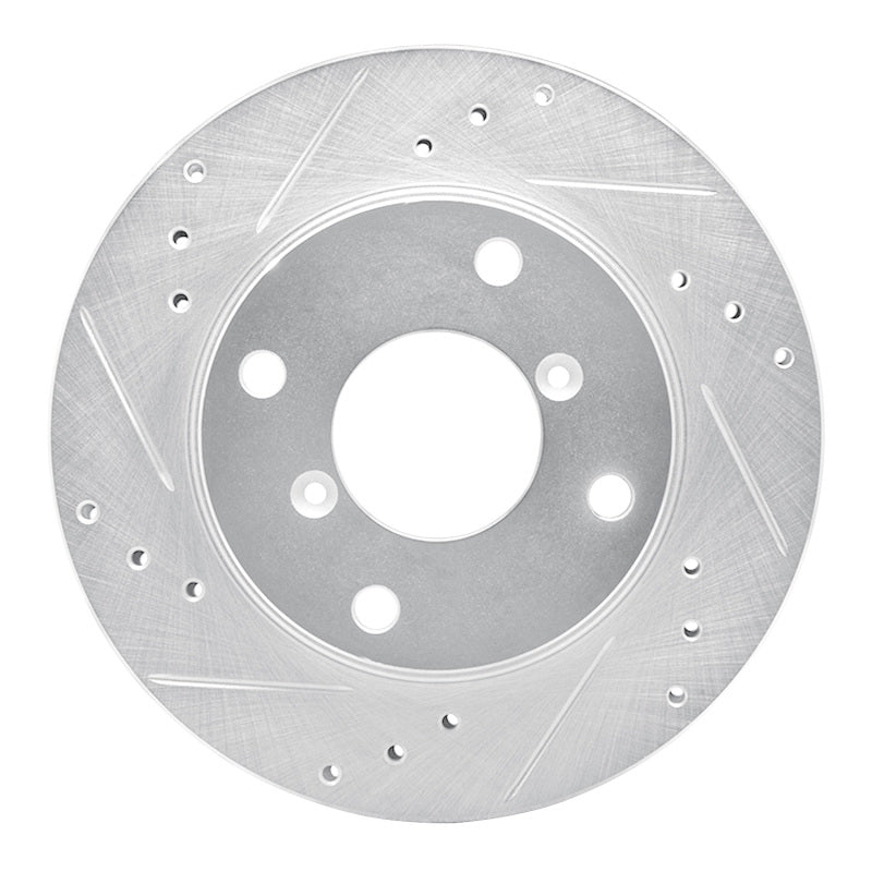 R1 Concepts R1 89-94 Suzuki SWIFT Front Left Drilled & Slotted Silver Brake Rotor
