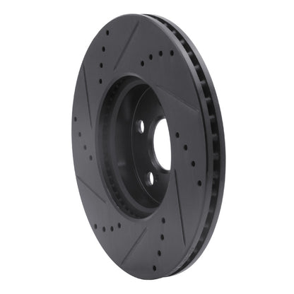 R1 Concepts R1 08-19 Pontiac Vibe Front Right Drilled & Slotted Black Brake Rotor