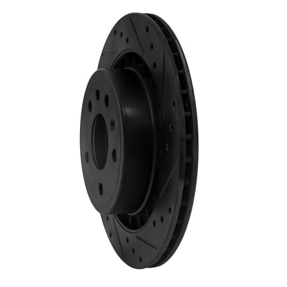 R1 Concepts R1 02-10 Saab 9-5 Rear Right Drilled & Slotted Black Brake Rotor