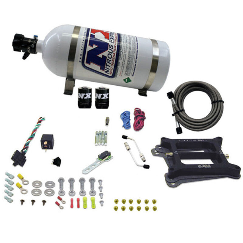 Nitrous Express 4150 4-BBL/Gasoline Nitrous Kit (50-300HP) w/10lb Bottle