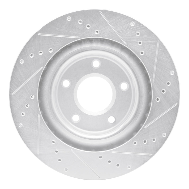 R1 Concepts R1 05-13 Cadillac XLR Front Left Drilled & Slotted Silver Brake Rotor