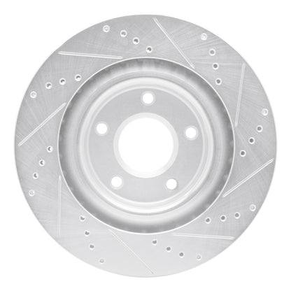 R1 Concepts R1 05-13 Cadillac XLR Front Left Drilled & Slotted Silver Brake Rotor