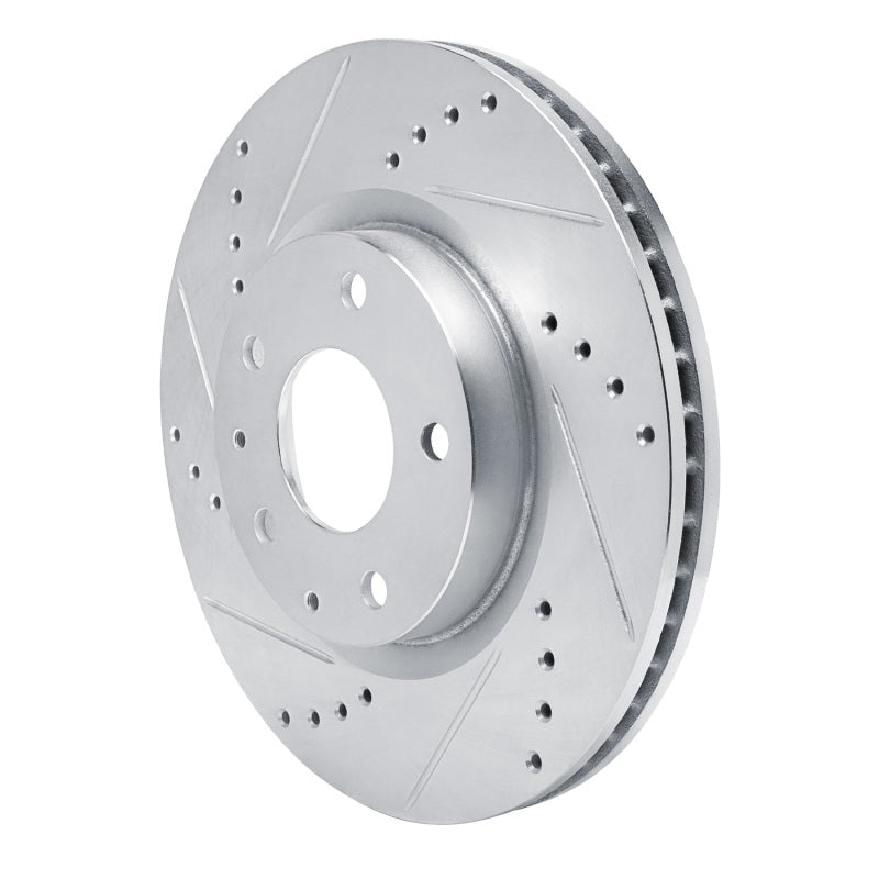 R1 Concepts R1 2019-2025 Mazda 3 Front Left Drilled & Slotted Silver Brake Rotor