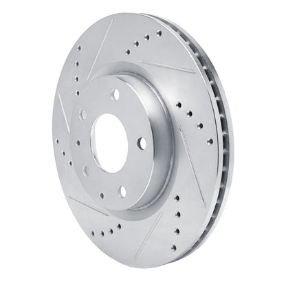 R1 Concepts R1 2019-2025 Mazda 3 Front Left Drilled & Slotted Silver Brake Rotor