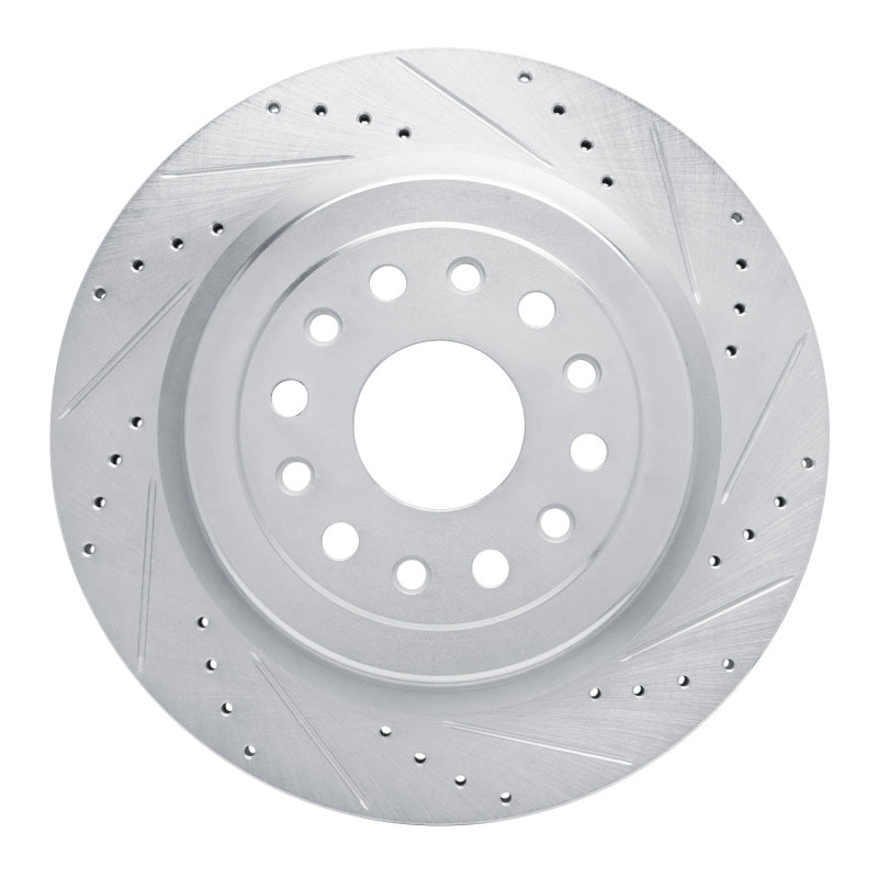 R1 Concepts R1 19-25 Ram 1500 Rear Right Drilled & Slotted Silver Brake Rotor