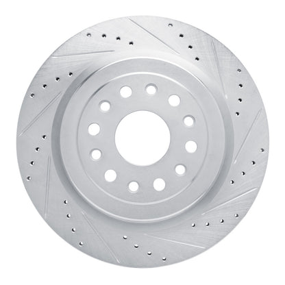 R1 Concepts R1 19-25 Ram 1500 Rear Right Drilled & Slotted Silver Brake Rotor