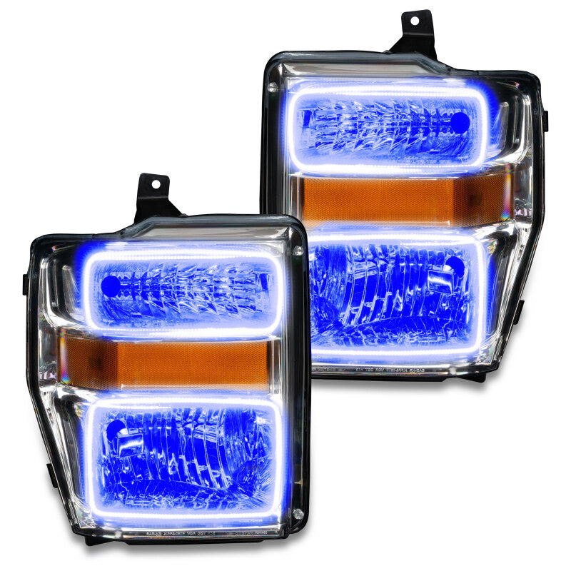 ORACLE Lighting Oracle 08-10 Ford F250 Pre-Assembled Halo Headlights - Chrome Housing - w/ 2.0 Controller