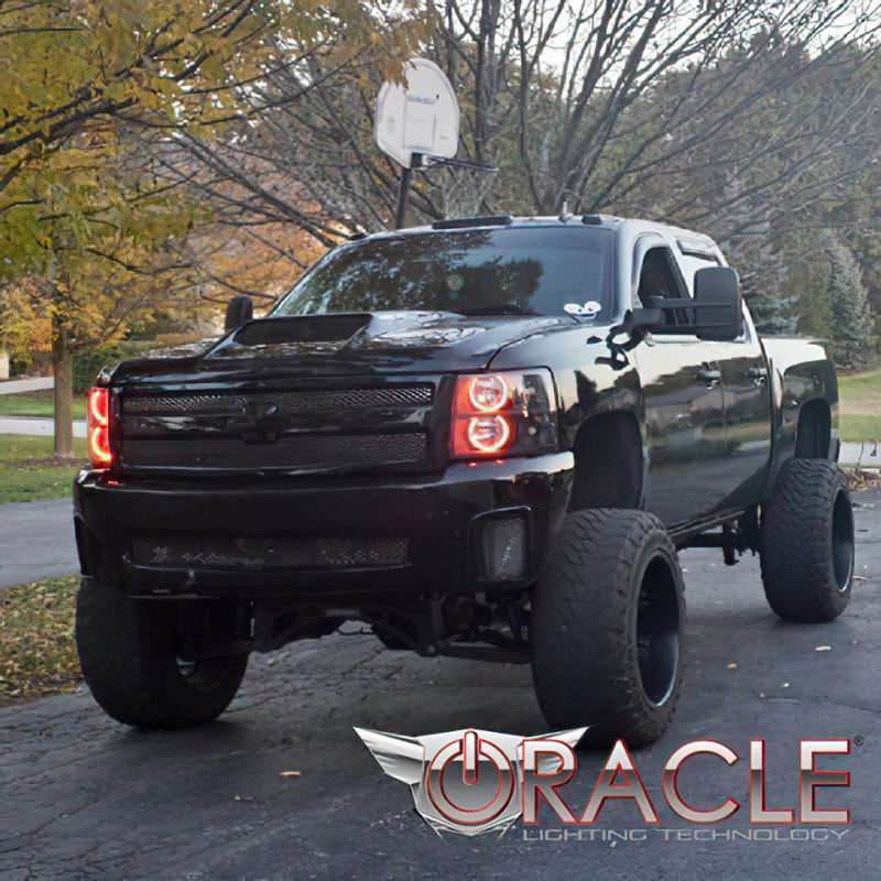 ORACLE Lighting Oracle 07-13 Chevrolet Silverado LED Round Style Headlight Halo Kit - Green