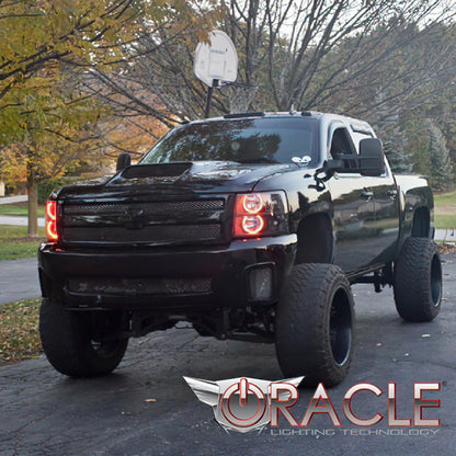 ORACLE Lighting Oracle 07-13 Chevrolet Silverado LED Round Style Headlight Halo Kit - Green