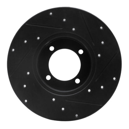 R1 Concepts R1 80-83 Nissan 200SX Front Left Drilled & Slotted Black Brake Rotor