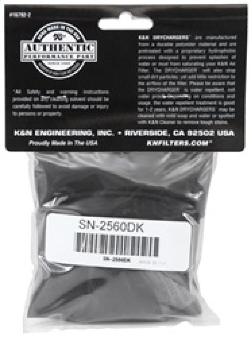 K&N Engineering K&N Filter Wrap Drycharger Oval Tapered Black - 3.25in Base I/S Width x 2.5in Top I/S Width x 7in H