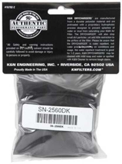 K&N Engineering K&N Filter Wrap Drycharger Oval Tapered Black - 3.25in Base I/S Width x 2.5in Top I/S Width x 7in H