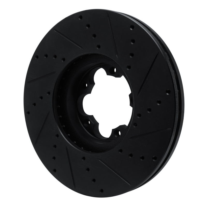 R1 Concepts R1 15-25 Ford Transit-350 HD/DRW Front Left Drilled & Slotted Black Brake Rotor
