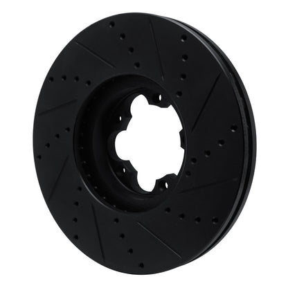 R1 Concepts R1 15-25 Ford Transit-350 HD/DRW Front Left Drilled & Slotted Black Brake Rotor