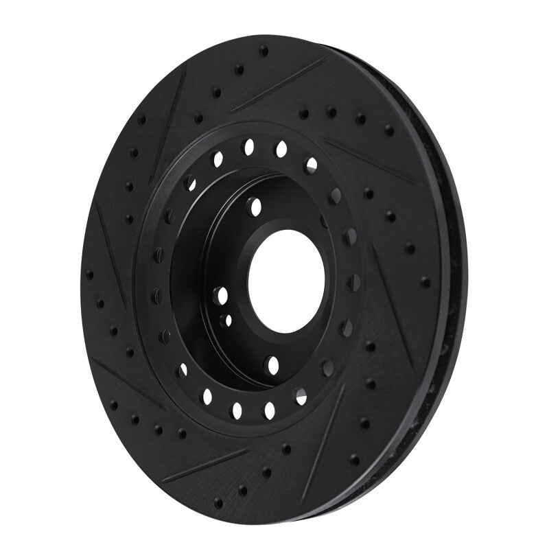 R1 Concepts R1 93-99 Dodge STEALTH Front Right Drilled & Slotted Black Brake Rotor
