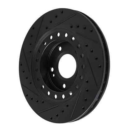 R1 Concepts R1 93-99 Dodge STEALTH Front Right Drilled & Slotted Black Brake Rotor