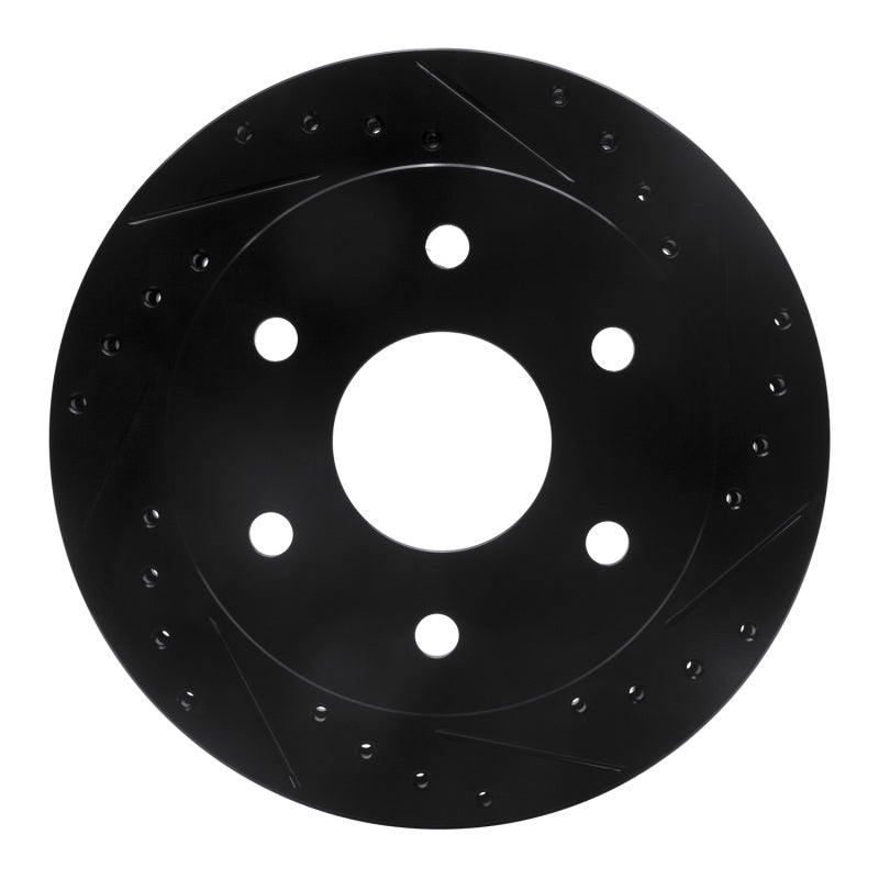 R1 Concepts R1 1988-2000 Cadillac Escalade Front Right Drilled & Slotted Black Brake Rotor